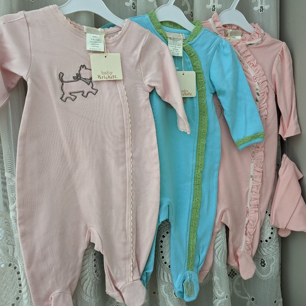 NWT Baby Krickets set of 3 long-sleeved pajamas size 6 M